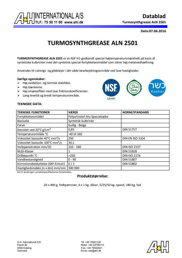 

Turmosynthgrease ALN 2501

